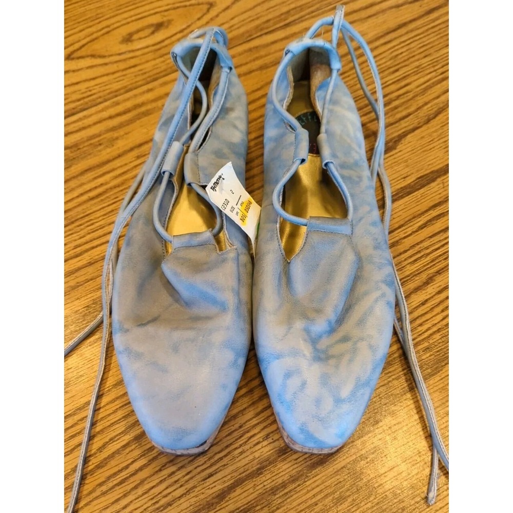 NWT‎ Vintage ART EFFECTS WOMENS SLIP ON Strappy SHOES SANDALS SIZE 9 M Blue